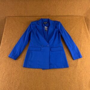 MRS the Label by Megan Renee Womens Small Luminous Blue Two Button Blazer NWT